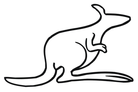 Kangaroo Outline Coloring Page